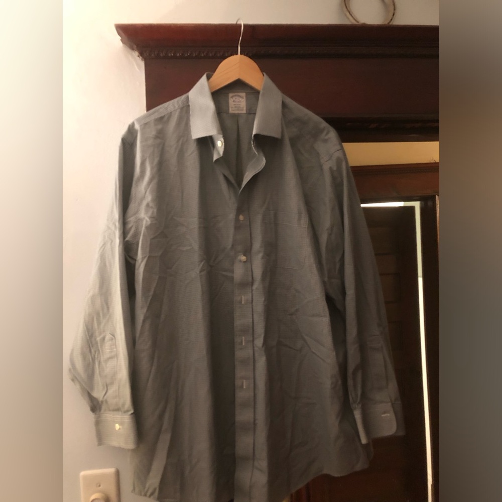 Brooks Brothers Men's Dress Shirt - Gray Blue Check